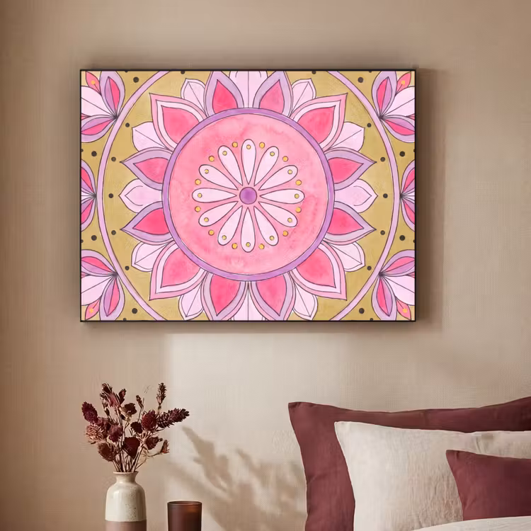 Art Frame - Mandala - Patroon - Kunst - Aquarel - Roze — 2