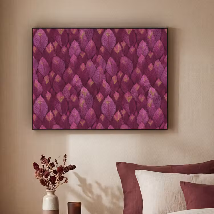 Art Frame - Bladeren - Patroon - Burgundy — 2