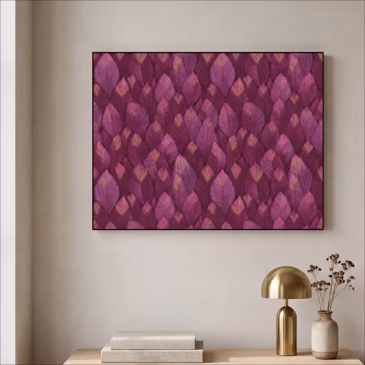 Art Frame - Bladeren - Patroon - Burgundy — 3
