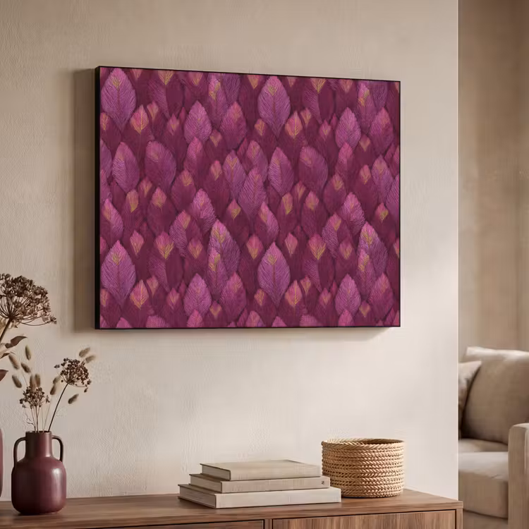 Art Frame - Bladeren - Patroon - Burgundy — 4
