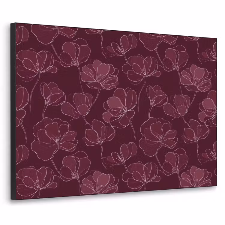 Art Frame - Bloemen - Patroon - Bordeauxrood — 1