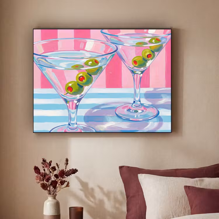 Art Frame - Cocktail - Olijven - Kunst - Modern - Roze — 2