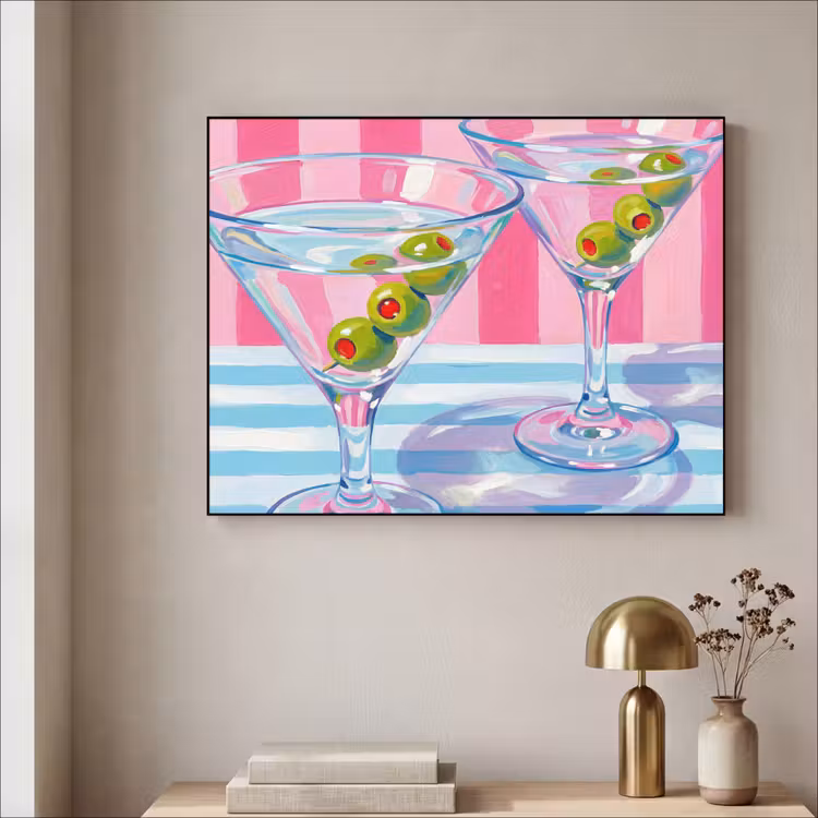 Art Frame - Cocktail - Olijven - Kunst - Modern - Roze — 3