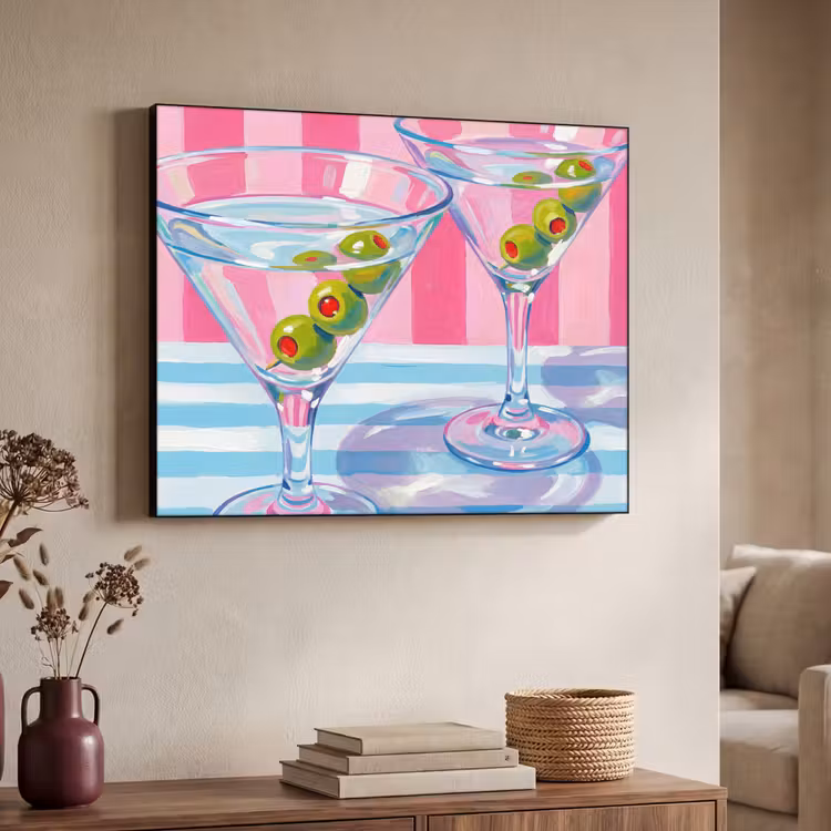 Art Frame - Cocktail - Olijven - Kunst - Modern - Roze — 4