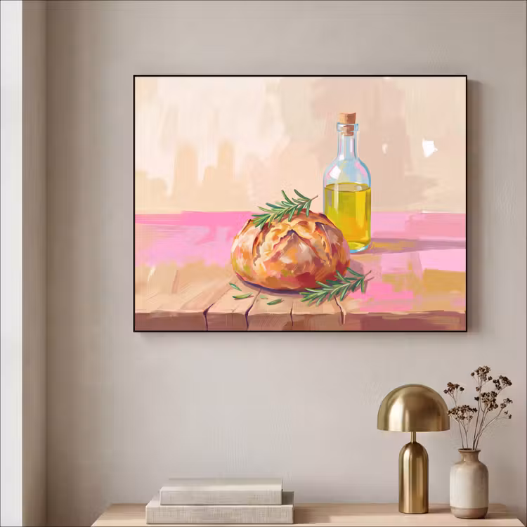 Art Frame - Eten - Brood - Olijfolie - Abstract - Keuken — 3