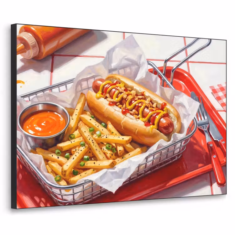 Art Frame - Eten - Hotdog - Fastfood - Modern - Rood — 1
