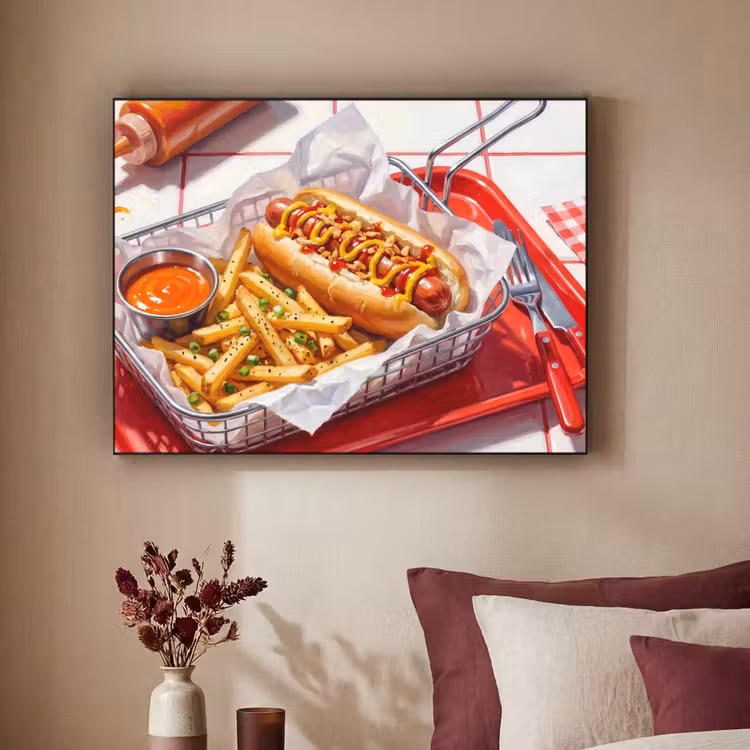 Art Frame - Eten - Hotdog - Fastfood - Modern - Rood — 2