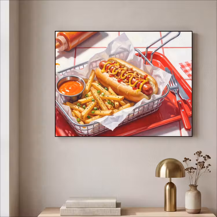Art Frame - Eten - Hotdog - Fastfood - Modern - Rood — 3