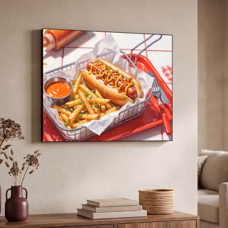 Art Frame - Eten - Hotdog - Fastfood - Modern - Rood — 4