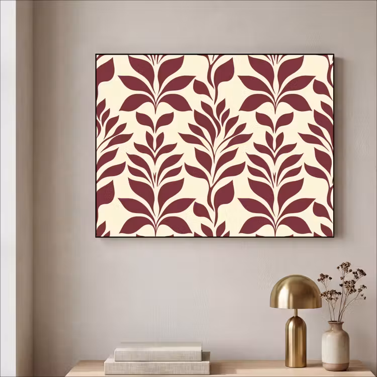 Art Frame - Abstract - Bladeren - Burgundy — 3