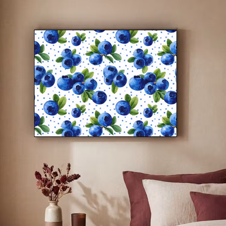 Art Frame - Bessen - Patroon - Blauw — 2