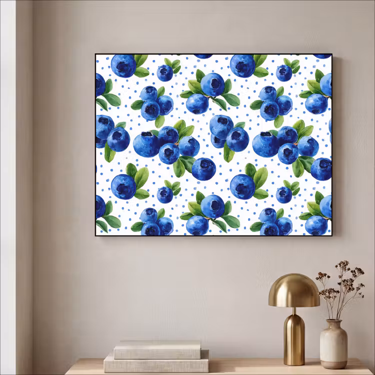 Art Frame - Bessen - Patroon - Blauw — 3