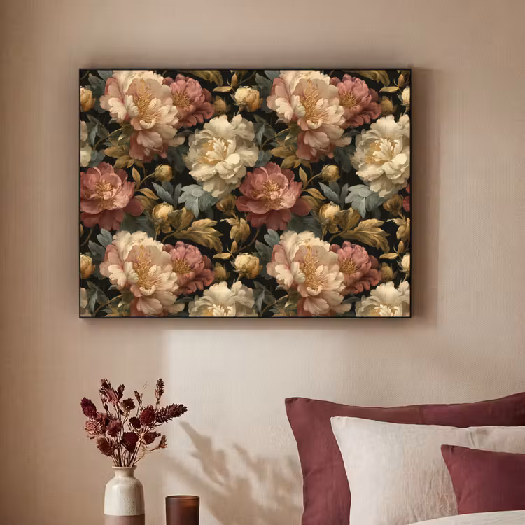 Art Frame - Bloemen - Barok - Patroon - Roze - Crème — 2