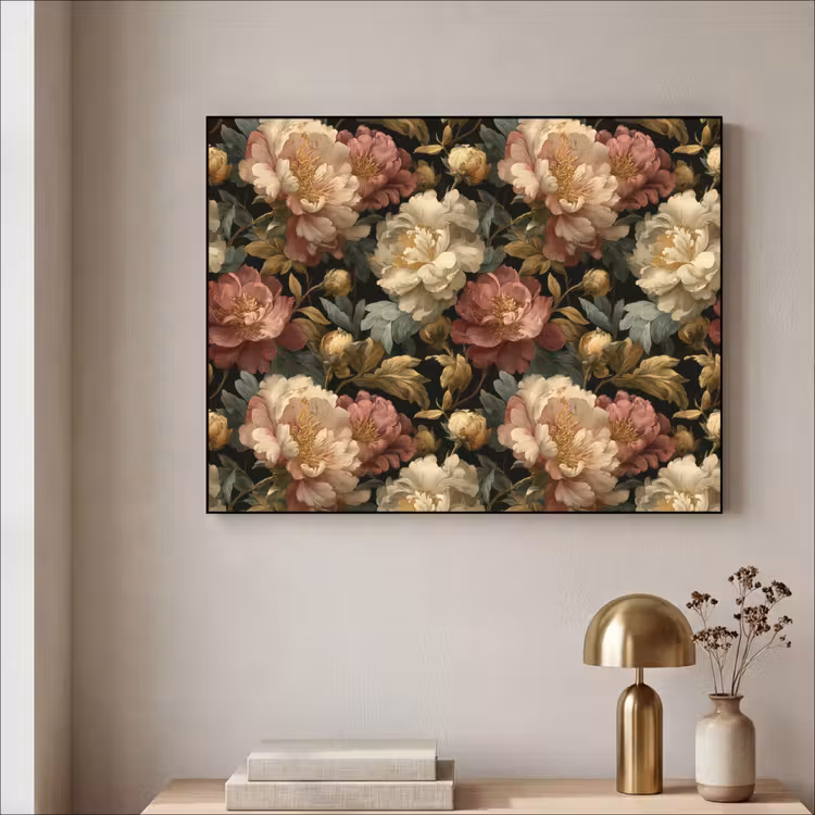 Art Frame - Bloemen - Barok - Patroon - Roze - Crème — 3