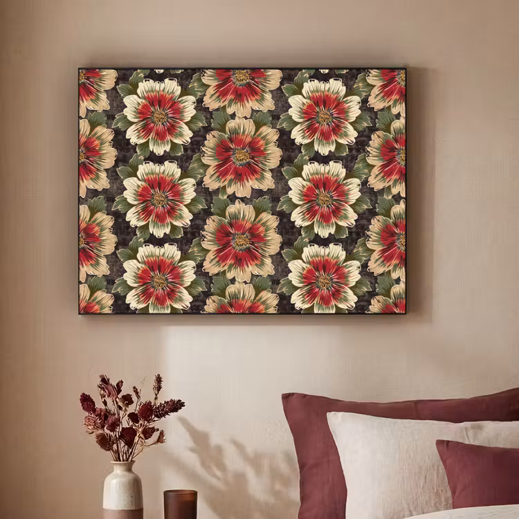 Art Frame - Bloemen - Klassiek - Patroon - Rood — 2