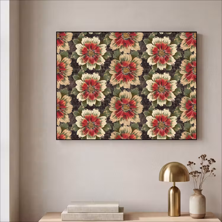 Art Frame - Bloemen - Klassiek - Patroon - Rood — 3