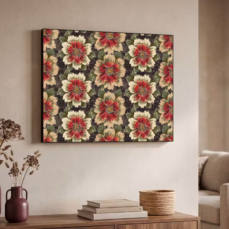 Art Frame - Bloemen - Klassiek - Patroon - Rood — 4