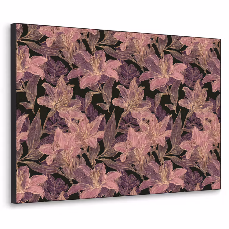 Art Frame - Lelies - Patroon - Paars - Goud — 1