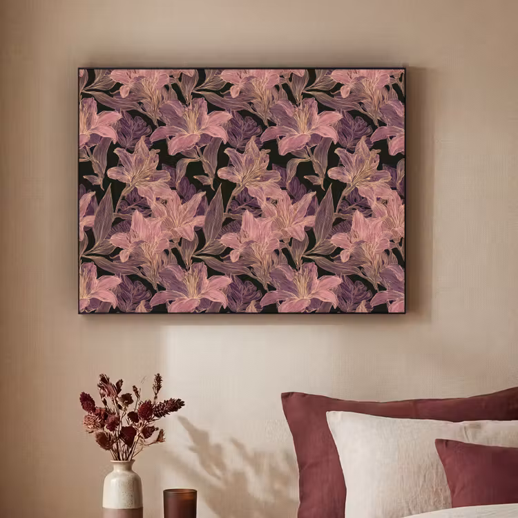 Art Frame - Lelies - Patroon - Paars - Goud — 2