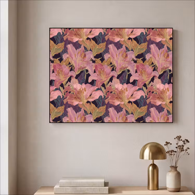 Art Frame - Lelies - Patroon - Roze - Goud — 3