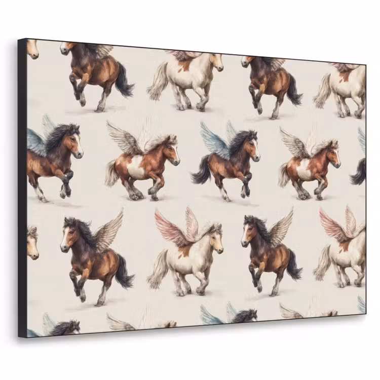 Art Frame - Paarden - Vleugels - Kleurrijk — 1
