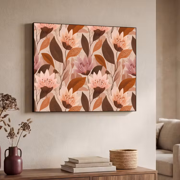 Art Frame - Bloemen - Bladeren - Bruin — 4