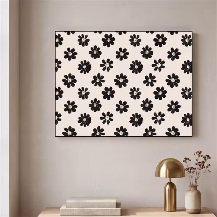 Art Frame - Grafisch - Madeliefjes - Zwart - Beige — 3