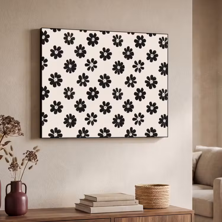 Art Frame - Grafisch - Madeliefjes - Zwart - Beige — 4