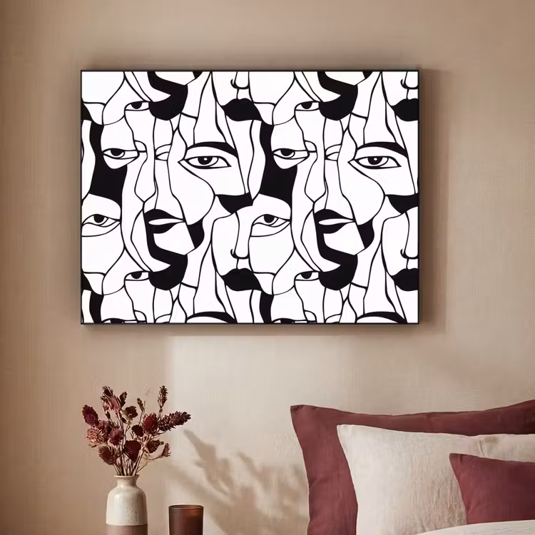 Art Frame - Lijnen - Gezichten - Zwart - Wit — 2