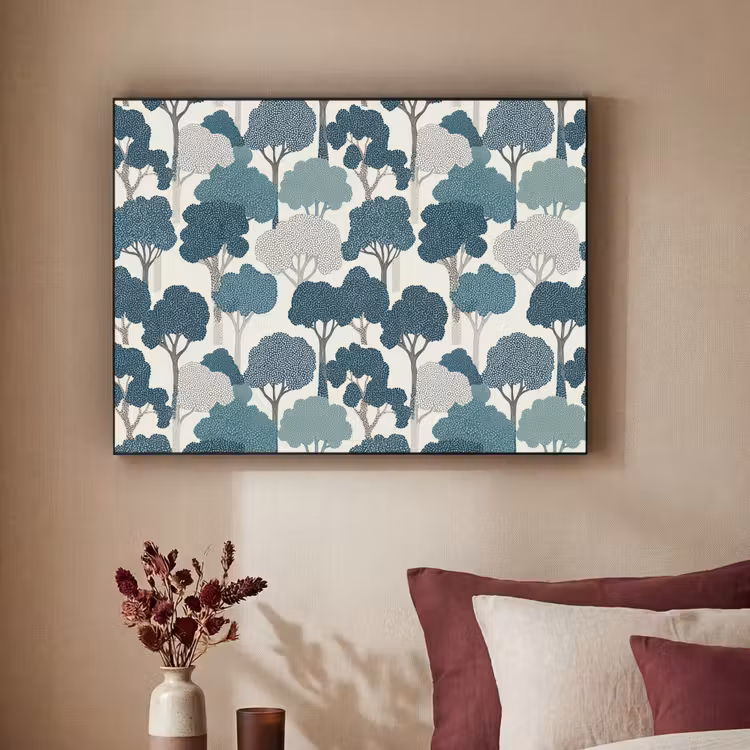 Art Frame - Modern - Bomen - Bos - Patroon - Blauw — 2
