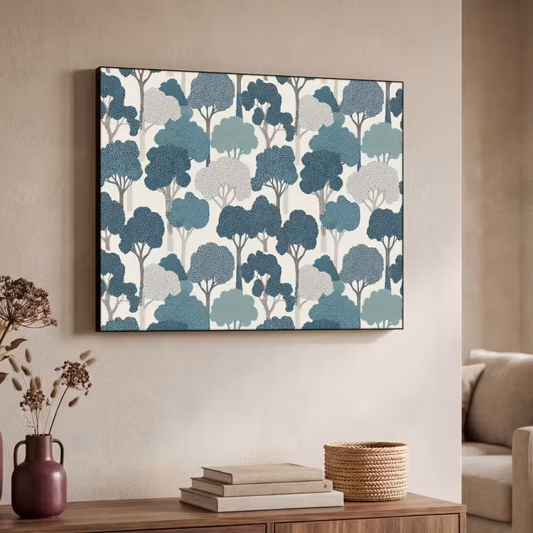 Art Frame - Modern - Bomen - Bos - Patroon - Blauw — 4
