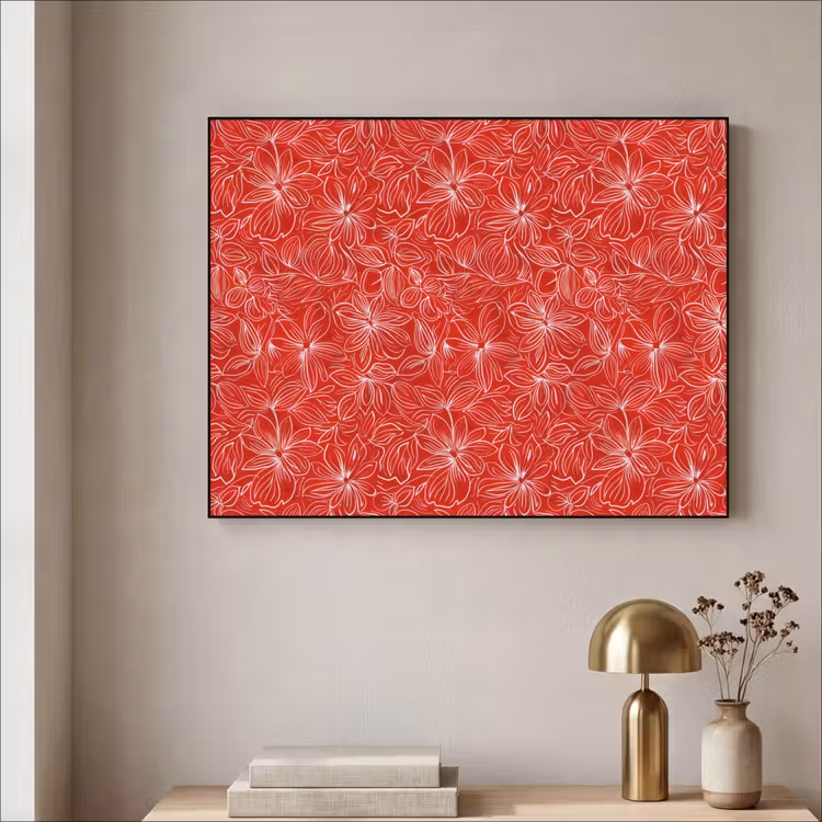 Art Frame - Bloemen - Patroon - Rood — 3