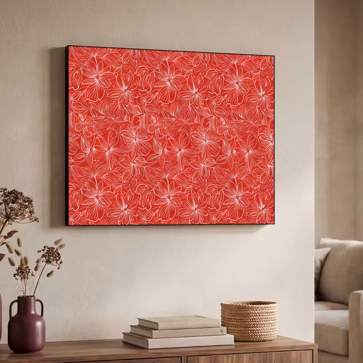 Art Frame - Bloemen - Patroon - Rood — 4