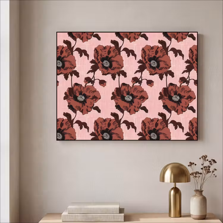 Art Frame - Bloemen - Retro - Rood — 3