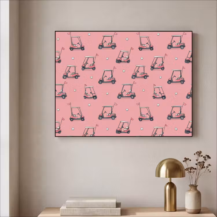 Art Frame - Golfkar - Retro - Roze — 3
