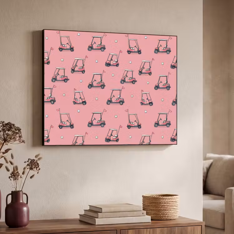 Art Frame - Golfkar - Retro - Roze — 4
