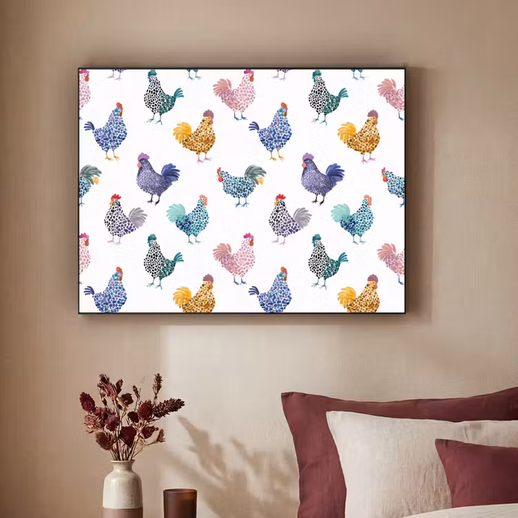 Art Frame - Kippen -Aquarel - Kleurrijk — 2