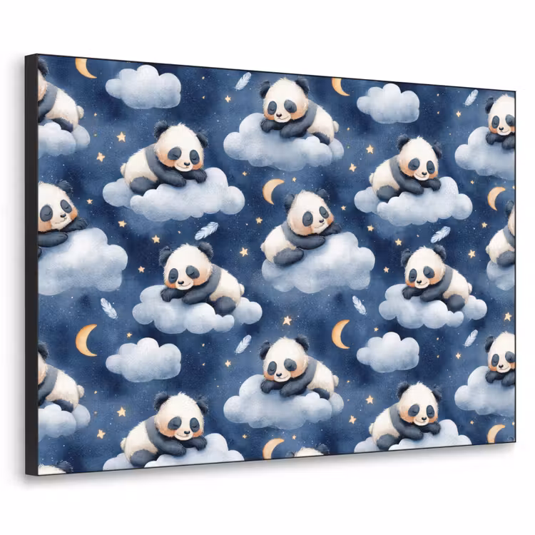 Art Frame - Panda's - Slapen - Blauw — 1