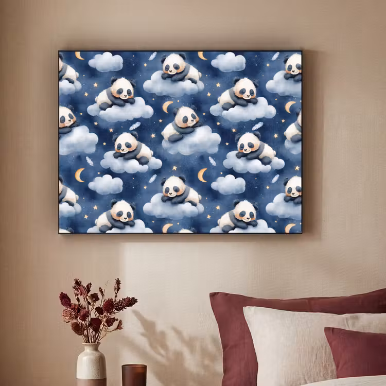 Art Frame - Panda's - Slapen - Blauw — 2
