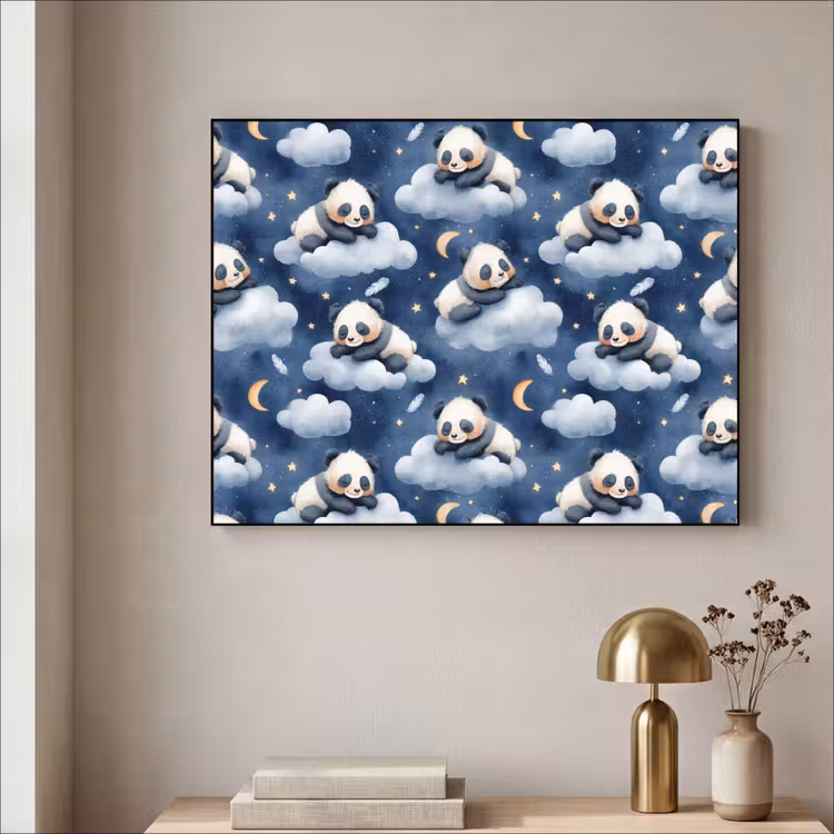 Art Frame - Panda's - Slapen - Blauw — 3