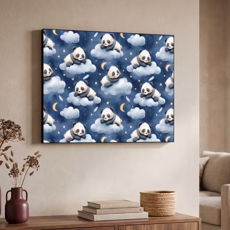 Art Frame - Panda's - Slapen - Blauw — 4