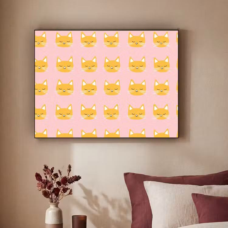 Art Frame - Katten - Patroon - Roze — 2