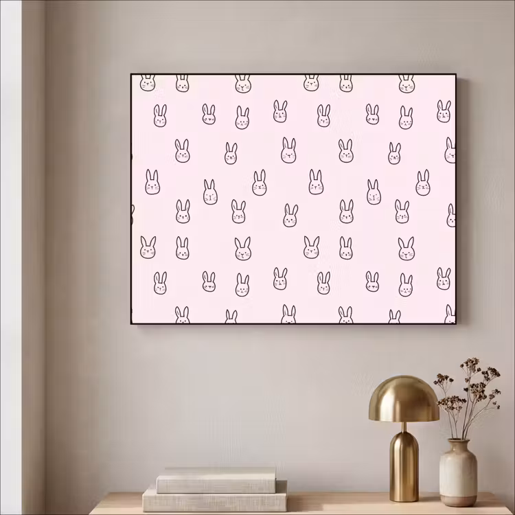 Art Frame - Konijnen - Minimalistisch - Roze — 3