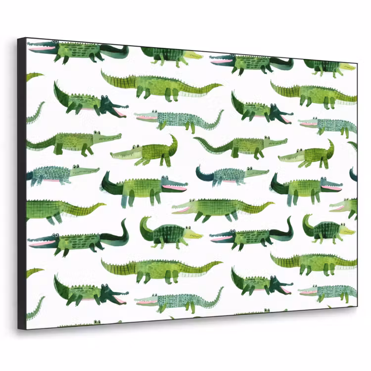 Art Frame - krokodillen - Speels - Groen — 1