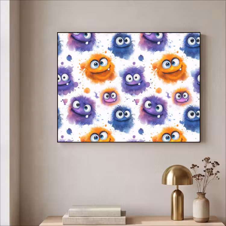 Art Frame - Monstertjes - Aquarel - Kleurrijk — 3