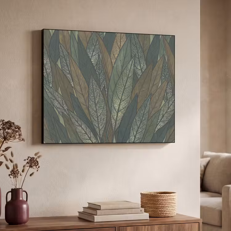 Art Frame - Bladeren - Patroon - Gestippeld - Natuur - Groen — 4
