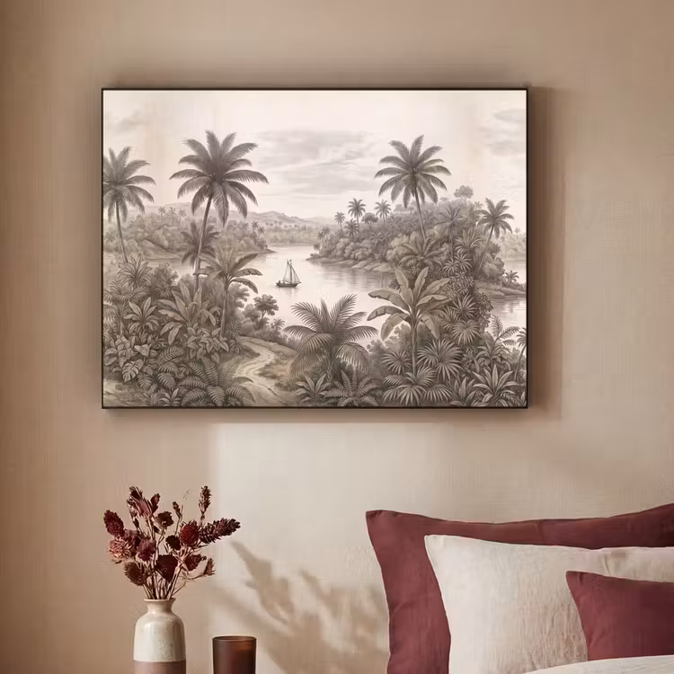 Art Frame - Landschap - Rivier - Boot - Tropisch - Vintage — 2