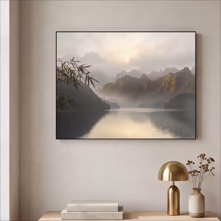 Art Frame - Bergen - Water - Mist - Natuur - Landschap — 3