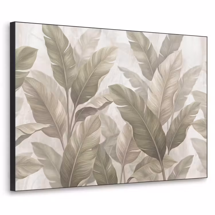Art Frame - Bladeren - Tropisch - Natuur - Abstract - Beige — 1