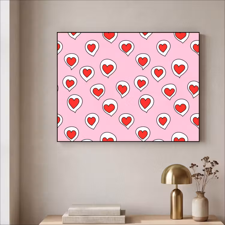 Art Frame - Hartjes - Patroon - Rood — 3